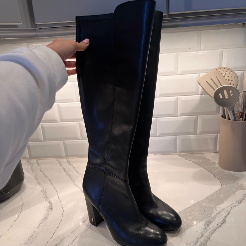 Sam Edelman black leather knee high boots